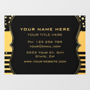 Black Gold Business Card Window Cling Template