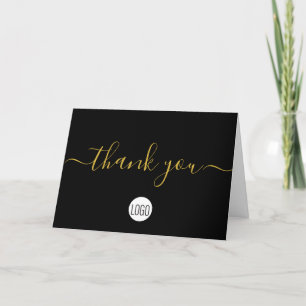Black Gold business customer appreciation Custom Thank You Card