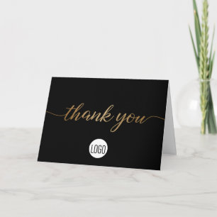Black Gold business customer appreciation Custom Thank You Card