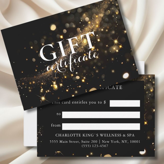 BLACK GOLD BUSINESS GIFT CERTIFICATE  (PERSONALIZED BLACK GOLD BUSINESS GIFT CERTIFICATE)