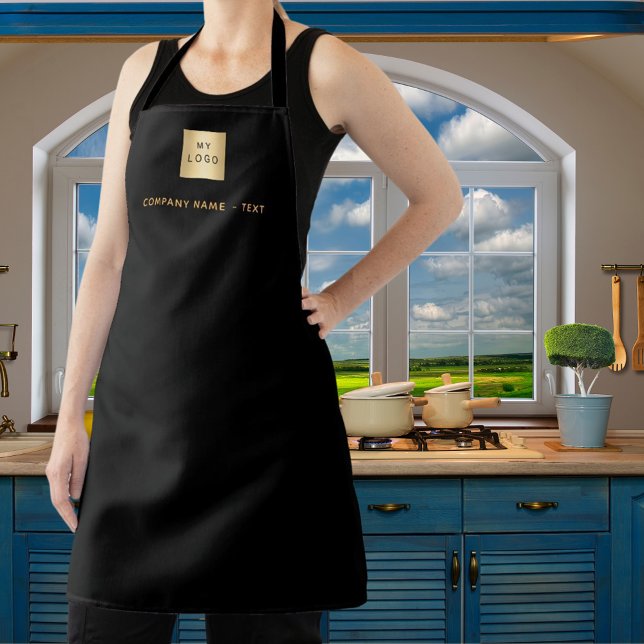 Black gold business logo apron (Creator Uploaded)