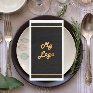 Black gold business logo napkin