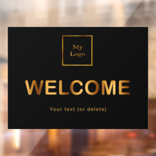 Black gold business logo welcome