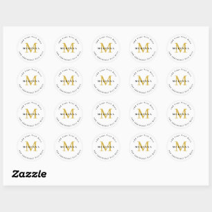Black Gold Business Professional Logo Branding Classic Round Sticker