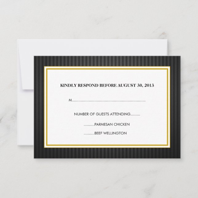Black & Gold Business Professional RSVP (Front)