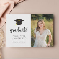 Black Gold Cap Tassel Simple Graduation