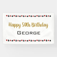 Black Gold Card Suits Las Vegas Casino Birthday