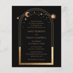 Black Gold Celestial Sun Moon Stars Wedding