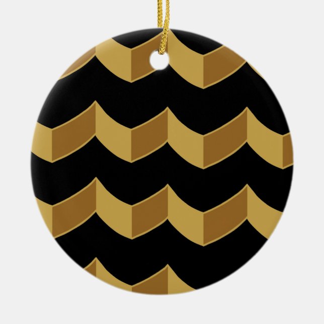 Black Gold Ceramic Ornament (Front)