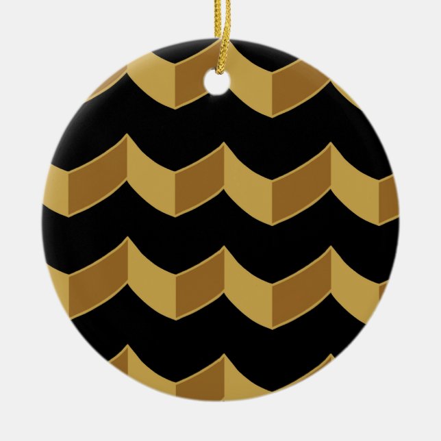 Black Gold Ceramic Tree Decoration (Front)