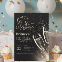 Black Gold Champagne 60th Birthday Party
