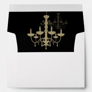Black Gold Chandelier 5x7 Wedding Invitation Envelope
