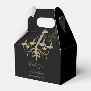 Black Gold Chandelier Wedding Favour Box