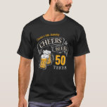 Black Gold Cheers And Beers Any Age Birthday T-Shirt<br><div class="desc">Stylish cheers and beers to 50 years typography design in black,  gold and white,  Custom it with your own text,  fun and unique,  great for any age birthday gift idea for men,  or anniversary party favours for any occasion.</div>