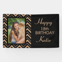 Black Gold Chevron 18th Birthday Party Photo