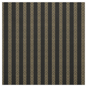 Black Gold Chevron Arrows Fabric