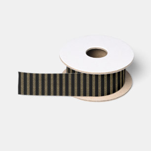 Black Gold Chevron Arrows Satin Ribbon