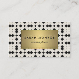 Black & Gold Chevron Pattern Business Card
