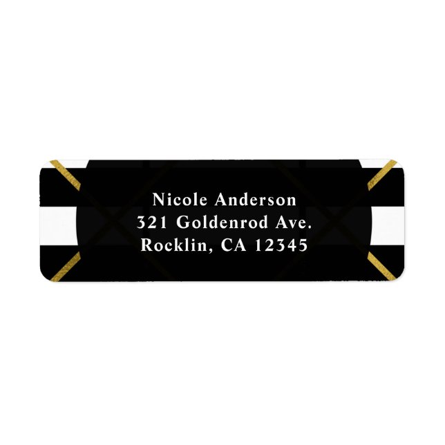 Black & Gold Chic Glam Geometric Invitation (Front)