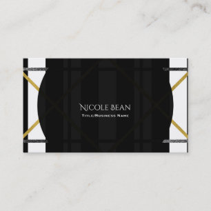Black & Gold Chic Glam Geometric Modern Simple Business Card