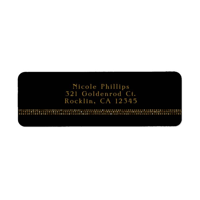 Black & Gold Chic Sparkling Glam Party Invitation (Front)