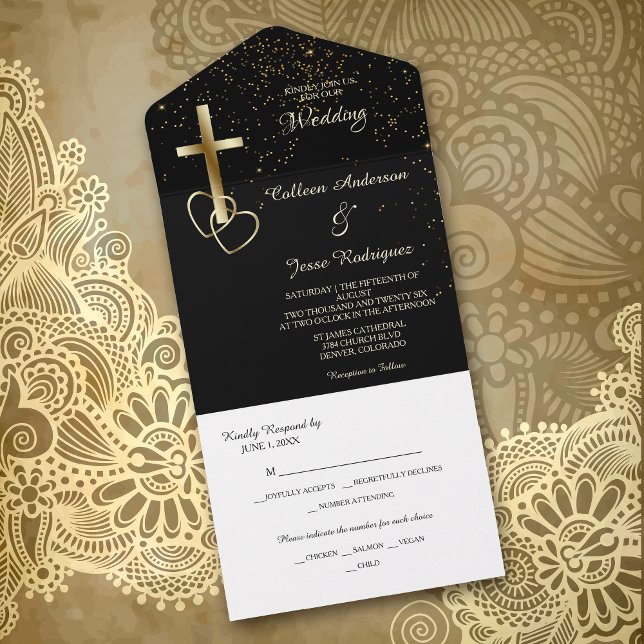 Black Gold Christian Cross Photo Template Wedding (Creator Uploaded)