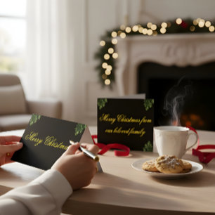 Black & Gold Christmas Card – Family to Family