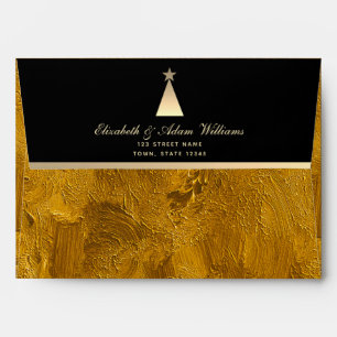 Black Gold Christmas Envelope