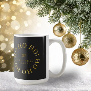 Black Gold Christmas Ho Ho Ho ID1009 Coffee Mug