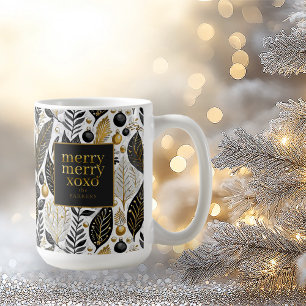 Black Gold Christmas Merry Pattern#21 ID1009 Coffee Mug