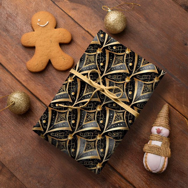 Black Gold Christmas Pattern#15 ID1009 Wrapping Paper (Creator Uploaded)