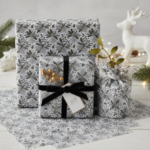 Black Gold Christmas Pattern#17 ID1009 Tissue Paper