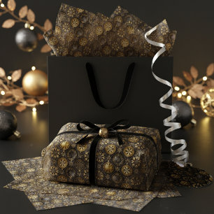 Black Gold Christmas Pattern#20 ID1009 Tissue Paper