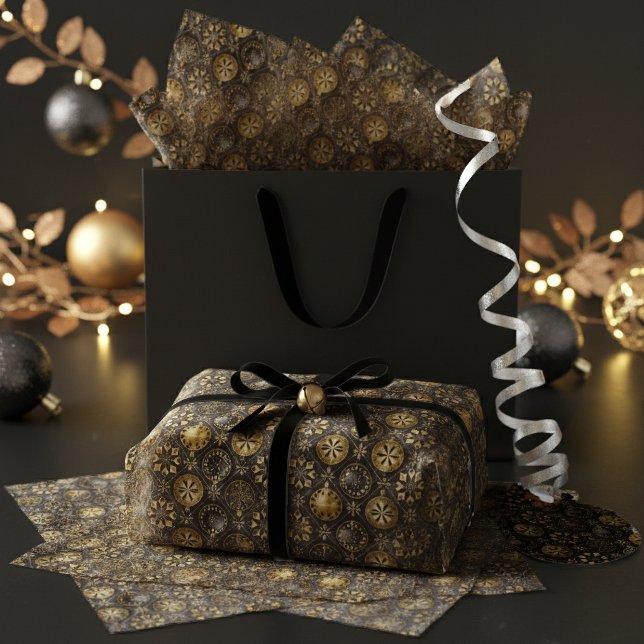 Black Gold Christmas Pattern#20 ID1009 Tissue Paper (Creator Uploaded)