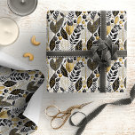 Black Gold Christmas Pattern#21 ID1009 Wrapping Paper<br><div class="desc">If you are wondering what colour combinations to pick for your Christmas decor and gift wrap supplies this year, I've created collections of coordinating patterns to make life just a bit easier. This eye-catching watercolor design features foliage arrangements with berries and Christmas ornament accents in shades of black and gold...</div>
