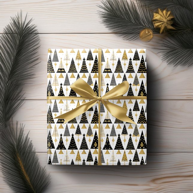 Black Gold Christmas Pattern#25 ID1009 Wrapping Paper (Creator Uploaded)
