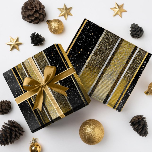 Black Gold Christmas Pattern#27 ID1009 Wrapping Paper (Creator Uploaded)