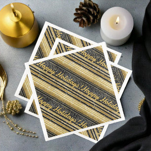 Black Gold Christmas Pattern#28 ID1009 Napkin