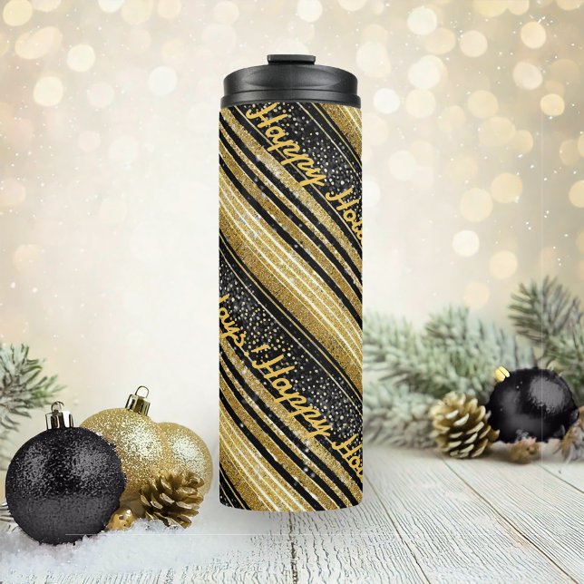 Black Gold Christmas Pattern#28 ID1009 Thermal Tumbler (Creator Uploaded)