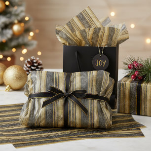 Black Gold Christmas Pattern#28 ID1009 Tissue Paper