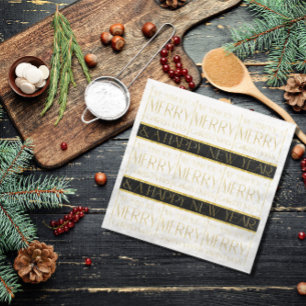 Black Gold Christmas Pattern#35 ID1009 Napkin