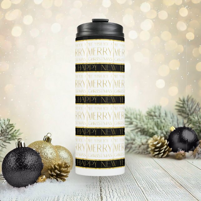 Black Gold Christmas Pattern#35 ID1009 Thermal Tumbler (Creator Uploaded)