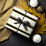 Black Gold Christmas Pattern#35 ID1009 Wrapping Paper<br><div class="desc">If you are wondering what colour combinations to pick for your Christmas decor and gift wrap supplies this year, I've created collections of coordinating patterns to make life just a bit easier. This elegant Christmas typography design features 'We Wish You a Merry Christmas" (repeat three times) '& A Happy New...</div>