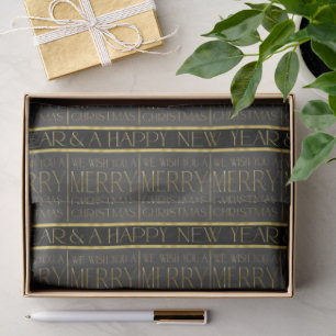 Black Gold Christmas Pattern#35b ID1009 Tissue Paper