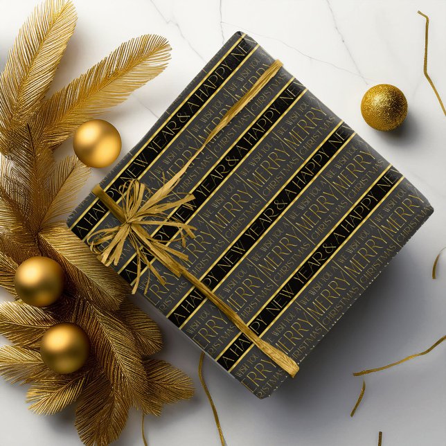 Black Gold Christmas Pattern#35b ID1009 Wrapping Paper (Creator Uploaded)