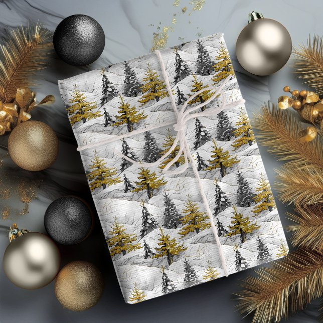 Black Gold Christmas Pattern#4 ID1009 Wrapping Paper (Creator Uploaded)