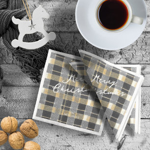 Black Gold Christmas Pattern#7 ID1009 Napkin