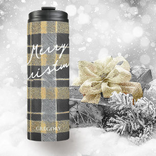 Black Gold Christmas Pattern#7 ID1009 Thermal Tumbler