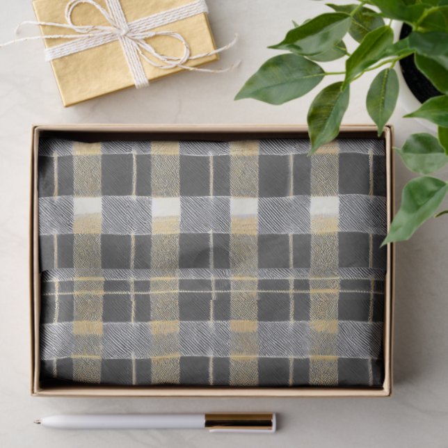 Black Gold Christmas Pattern#7 ID1009 Tissue Paper (Gift)