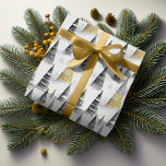 Black Gold Christmas Pattern#8 ID1009 Wrapping Paper<br><div class="desc">If you are wondering what colour combinations to pick for your Christmas decor and gift wrap supplies this year, I've created collections of coordinating patterns to make life just a bit easier. This modern sketch and watercolor design of stylised fir trees and rolling hills covered in snow is shown here...</div>